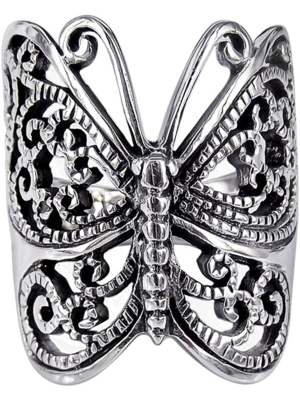 Victorian Butterfly Ring in 925 Sterling Silver, Sizes 6-10, Elegant Statement